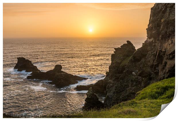 North Cornwall Sunset Print by Keith Douglas