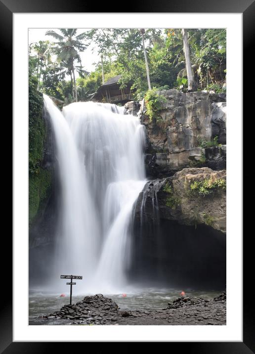 Waterfall in Bali Framed Mounted Print by Theo Spanellis