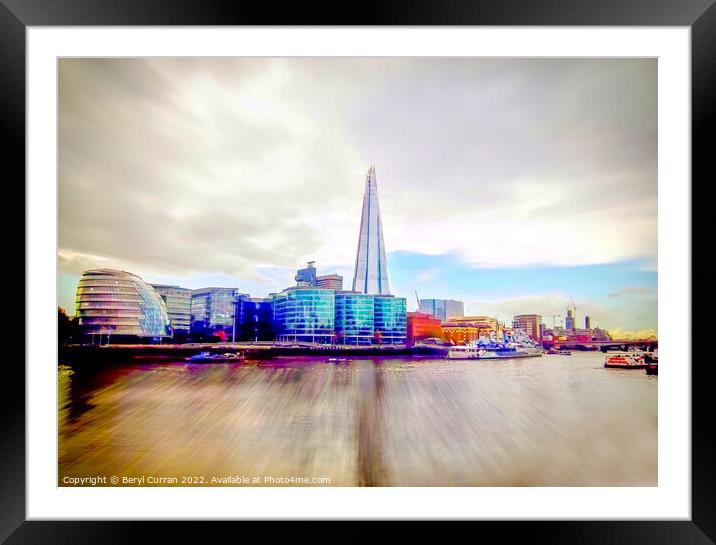 Vibrant London Skyline Framed Mounted Print by Beryl Curran