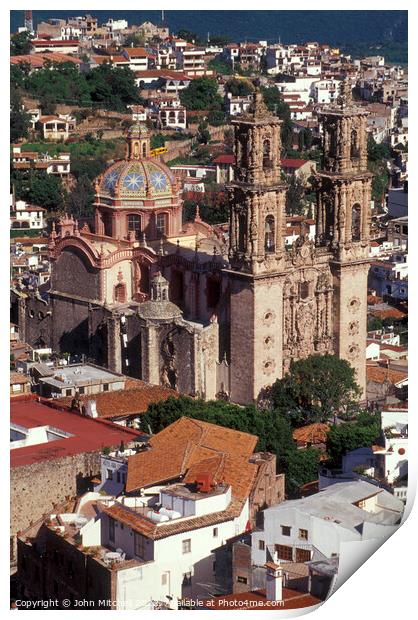 Santa Prisca Church Taxco Mexico Print by John Mitchell