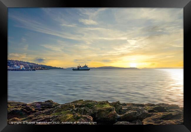 Majestic Sunset at Wemyss Bay Framed Print by RJW Images