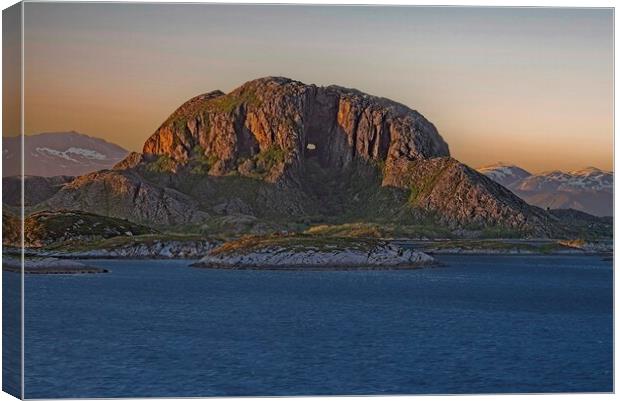 Torghatten Mountain Norway Canvas Print by Martyn Arnold