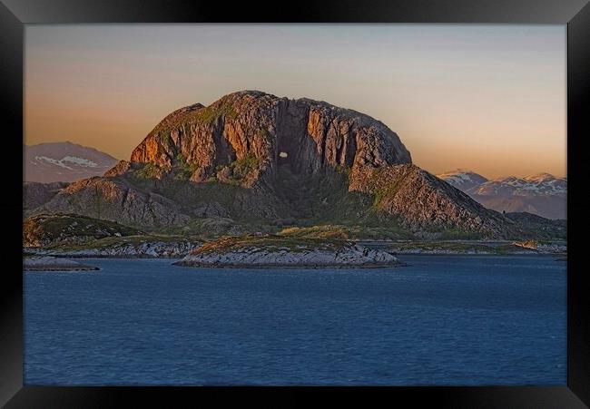 Torghatten Mountain Norway Framed Print by Martyn Arnold