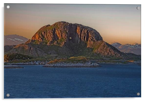 Torghatten Mountain Norway Acrylic by Martyn Arnold