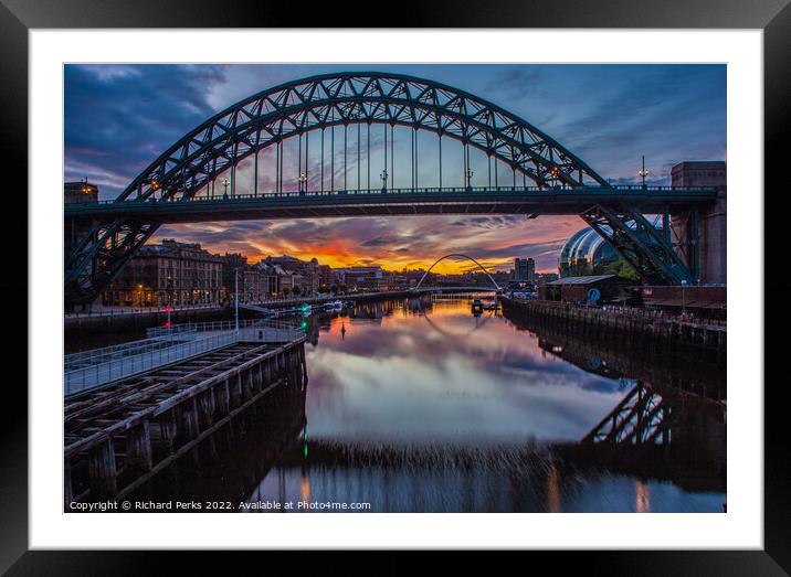 Radiant Tyneside Sunrise Framed Mounted Print by Richard Perks