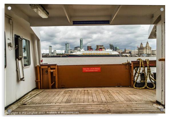 View of Liverpool from the Mersey Ferry  Acrylic by Phil Longfoot