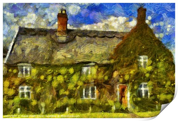 Thatched Cottage Van Gogh  Print by David Pyatt