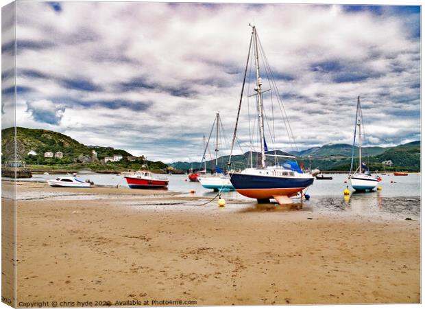 Yachts in Barmouth Canvas Print by chris hyde