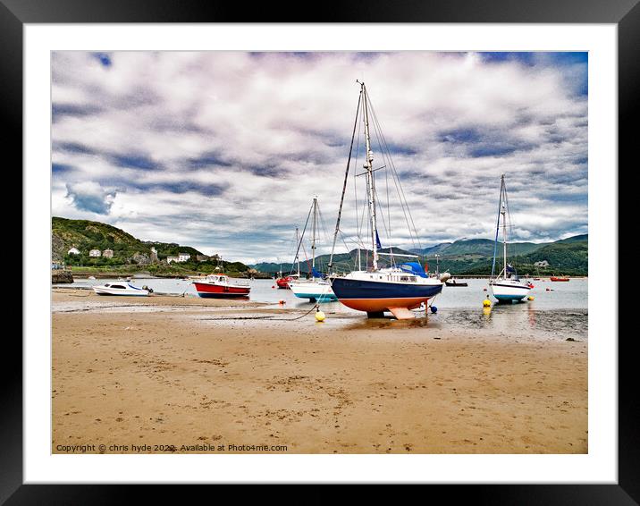 Yachts in Barmouth Framed Mounted Print by chris hyde