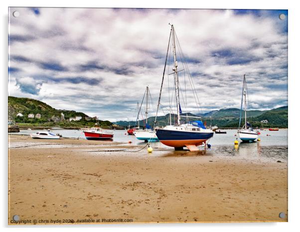 Yachts in Barmouth Acrylic by chris hyde