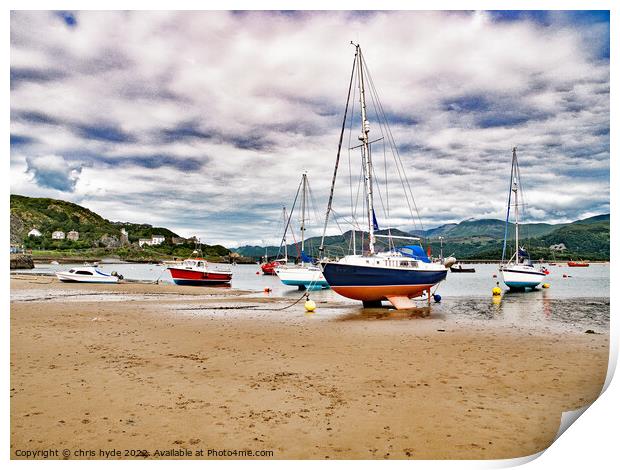 Yachts in Barmouth Print by chris hyde