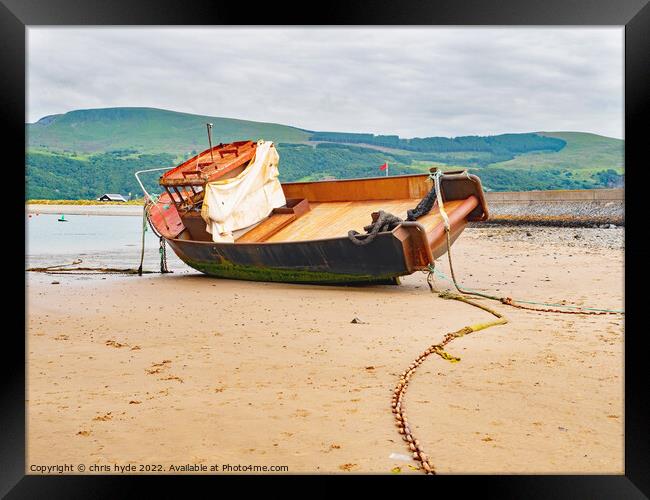 Derelict trawler Barmouth Framed Print by chris hyde