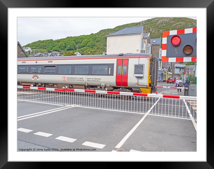Barmouth Level Crossing Framed Mounted Print by chris hyde