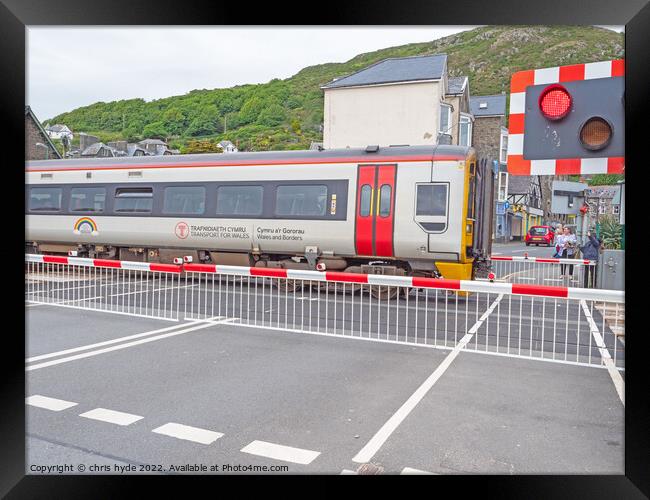 Barmouth Level Crossing Framed Print by chris hyde