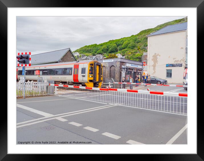 Train in Barmouth station Framed Mounted Print by chris hyde
