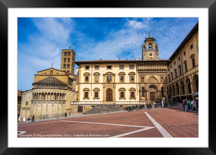 Piazza Grande in Arezzo, Tuscany, Italy Framed Mounted Print by Angus McComiskey