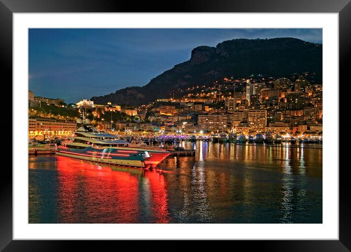 Monte Carlo at night. Framed Mounted Print by David Birchall