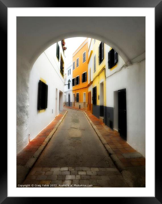 Menorca Backstreet Ciutadella. Framed Mounted Print by Craig Yates