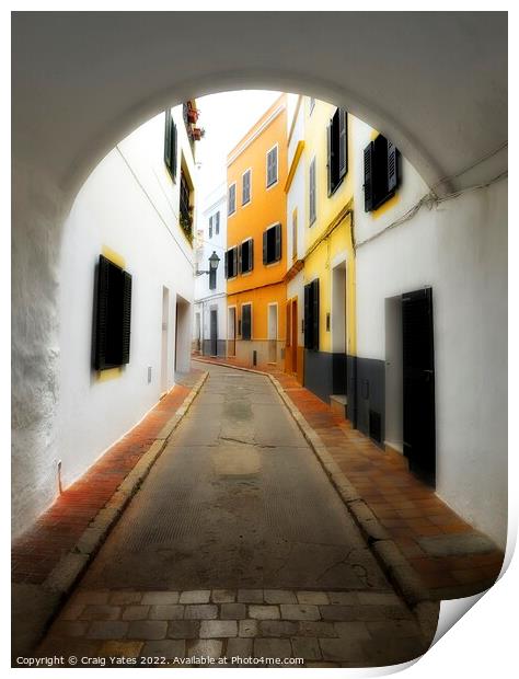 Menorca Backstreet Ciutadella. Print by Craig Yates