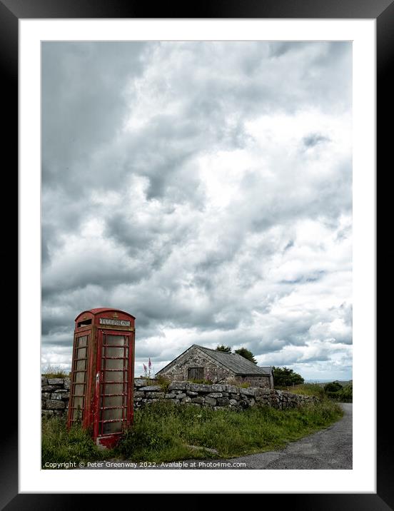 Abandoned Red Telephone Box On Dartmoor, Devon Framed Mounted Print by Peter Greenway