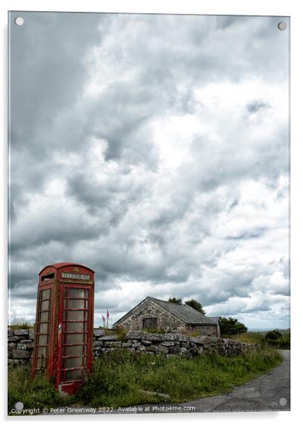 Abandoned Red Telephone Box On Dartmoor, Devon Acrylic by Peter Greenway