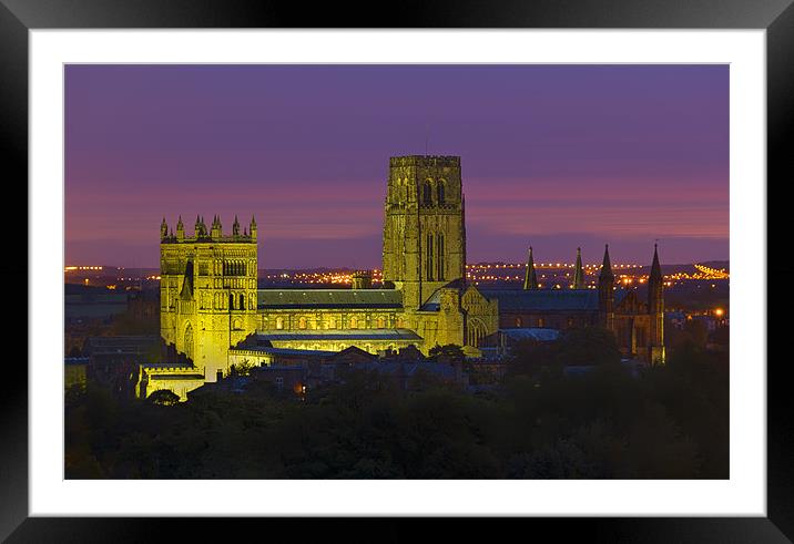 Durham Cathedral at Night Framed Mounted Print by Kevin Tate