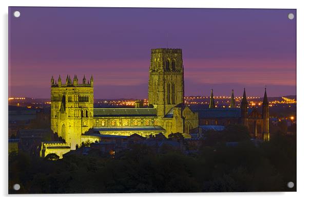 Durham Cathedral at Night Acrylic by Kevin Tate