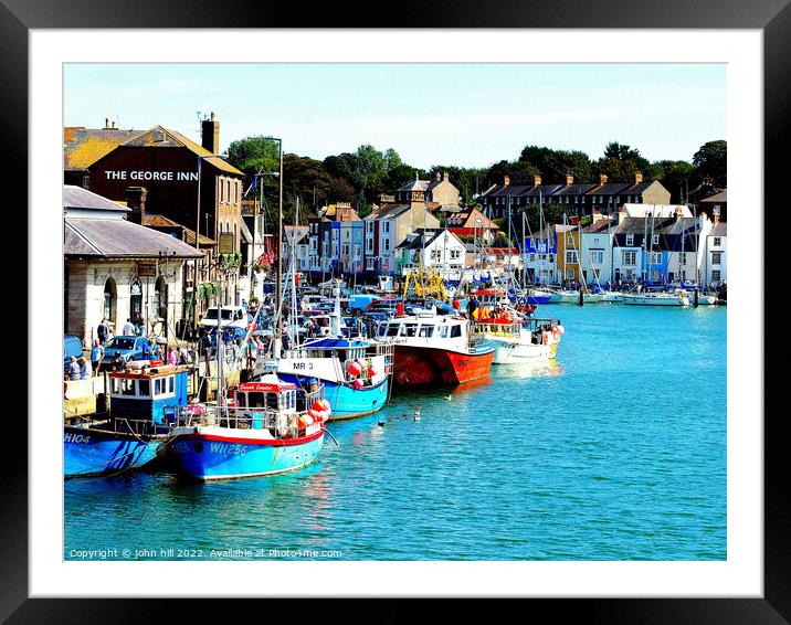 Fishing fleet, Weymouth, Dorset. Framed Mounted Print by john hill
