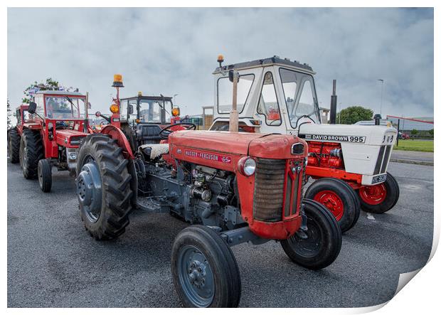 David Brown and a Massey ferguson Print by kathy white