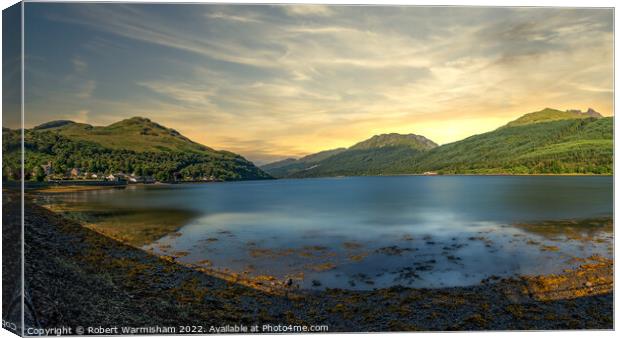 Majestic Sunset over Arrochar Loch Long Canvas Print by RJW Images