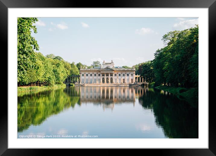 Lazienki palace at Lazienki park in Warsaw Framed Mounted Print by Sanga Park