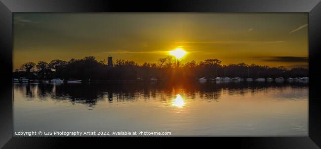 Ranworth Broad Sunset Framed Print by GJS Photography Artist