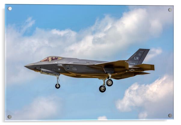 F35 Lightning  Landing Acrylic by Derek Beattie