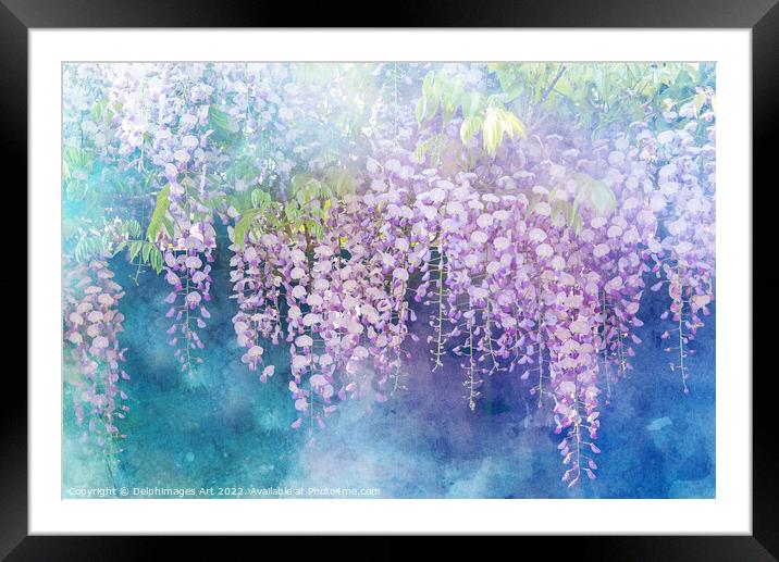 Wisterias blossom in spring Framed Mounted Print by Delphimages Art