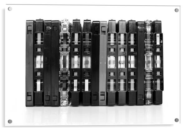 Cassette tapes abstract, vintage music Acrylic by Delphimages Art