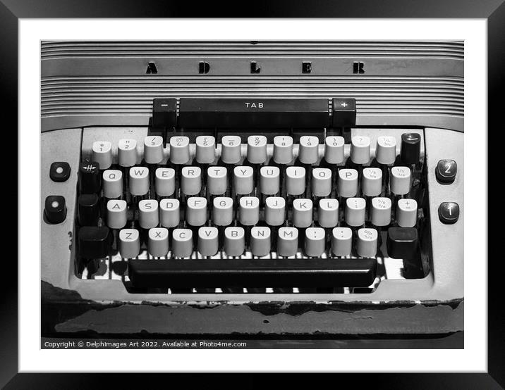 Typewriter Framed Mounted Print by Delphimages Art
