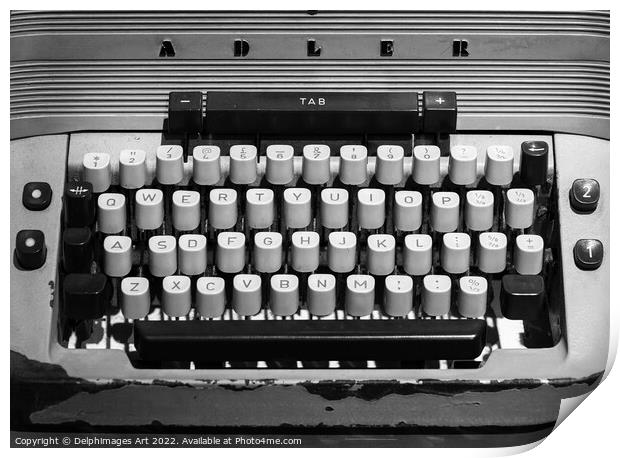 Typewriter Print by Delphimages Art