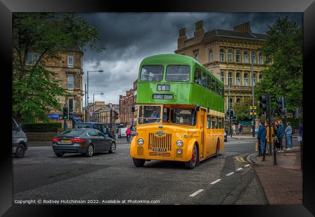 1960's Glasgow Bus Framed Print by Rodney Hutchinson