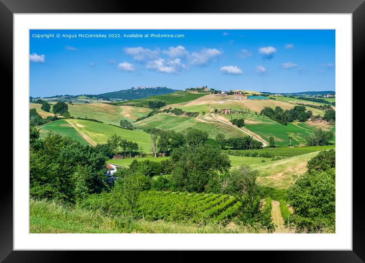 Tuscan landscape towards Montepulciano Framed Mounted Print by Angus McComiskey