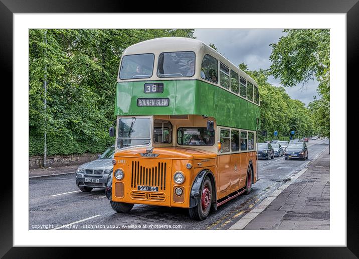 1950's Glasgow Leyland Bus Framed Mounted Print by Rodney Hutchinson
