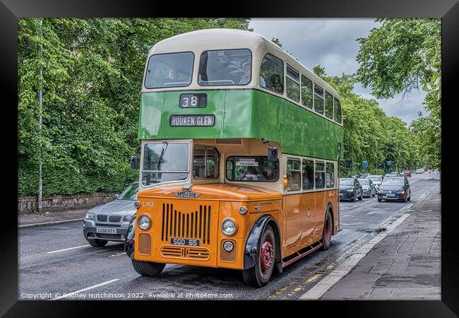 1950's Glasgow Leyland Bus Framed Print by Rodney Hutchinson