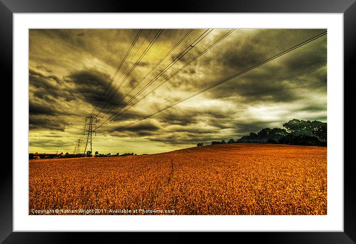 Fields of power Framed Mounted Print by Nathan Wright