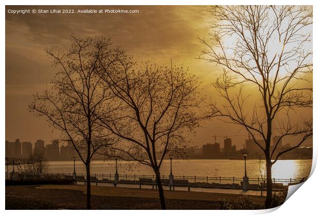Sunset over the Huangpu river Print by Stan Lihai