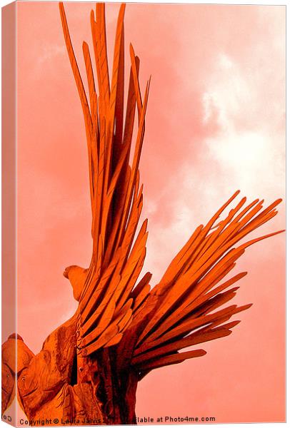 Pegasus in orange Canvas Print by Laura Jarvis
