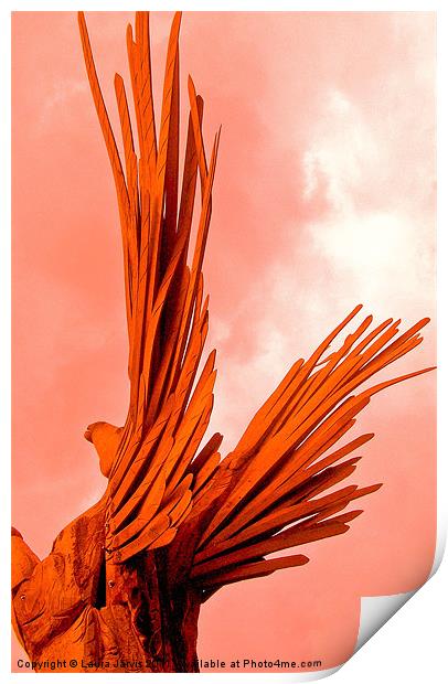Pegasus in orange Print by Laura Jarvis