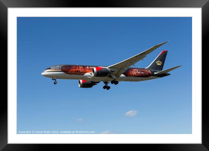 Royal Jordanian Boeing 787-8 Framed Mounted Print by David Pyatt