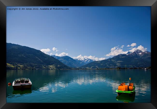 Placid Lake Zell, Austria Framed Print by Jim Jones