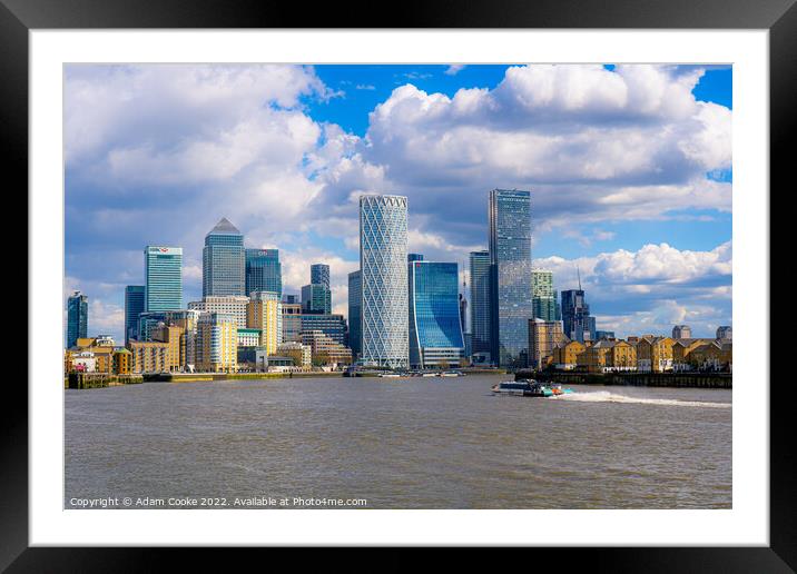 Canary Wharf Framed Mounted Print by Adam Cooke