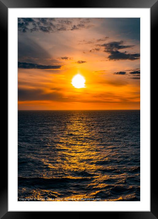 Sunset | North Sea Framed Mounted Print by Adam Cooke
