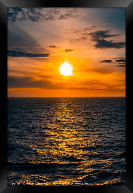 Sunset | North Sea Framed Print by Adam Cooke
